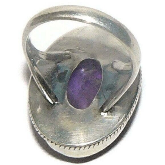Amethyst Sterling Silver Ring Size 8 - Picture 5 of 8